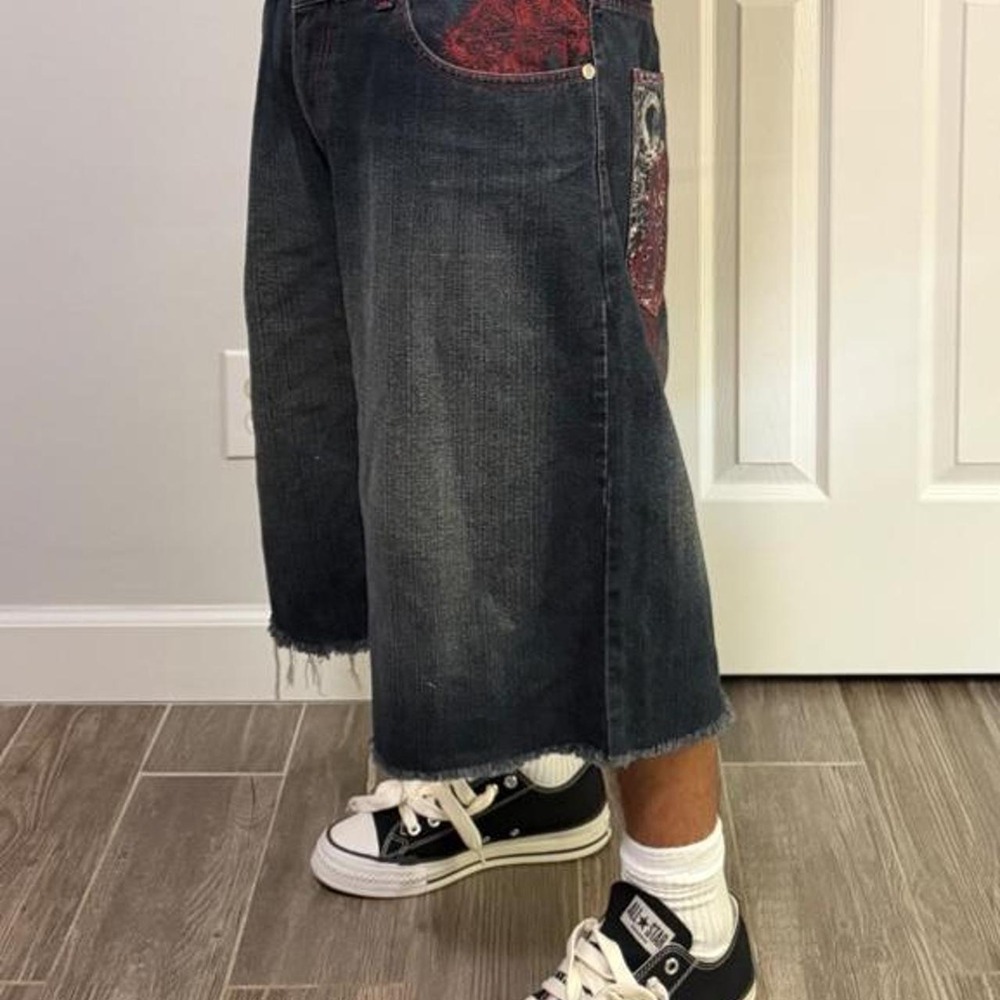 2000s Y2K grunge Royal Republic Baggy Cotton Denim Shorts size 40"